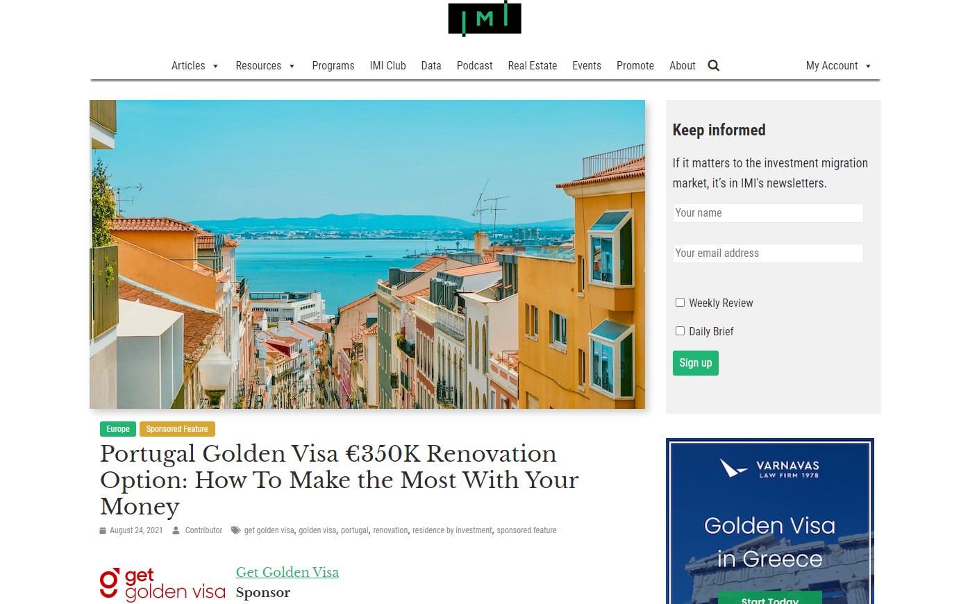 Portugal passvisa €350K Renovation Option